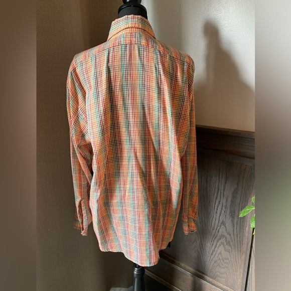 Levi’s vintage rainbow seersucker button down size XL - Picture 2 of 6